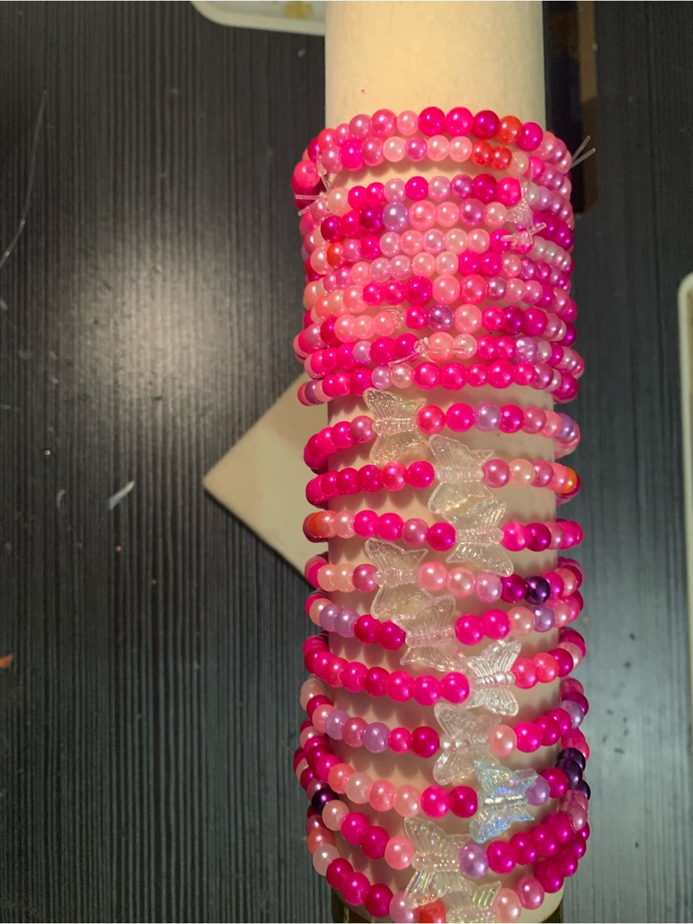 Pink Beaded Stretch Bracelet Stack - Women's Jewelry